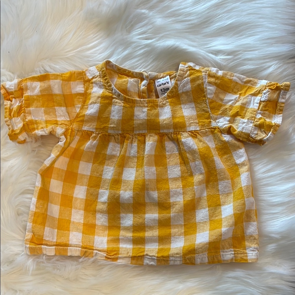 Carter's Yellow Plaid Baby Top